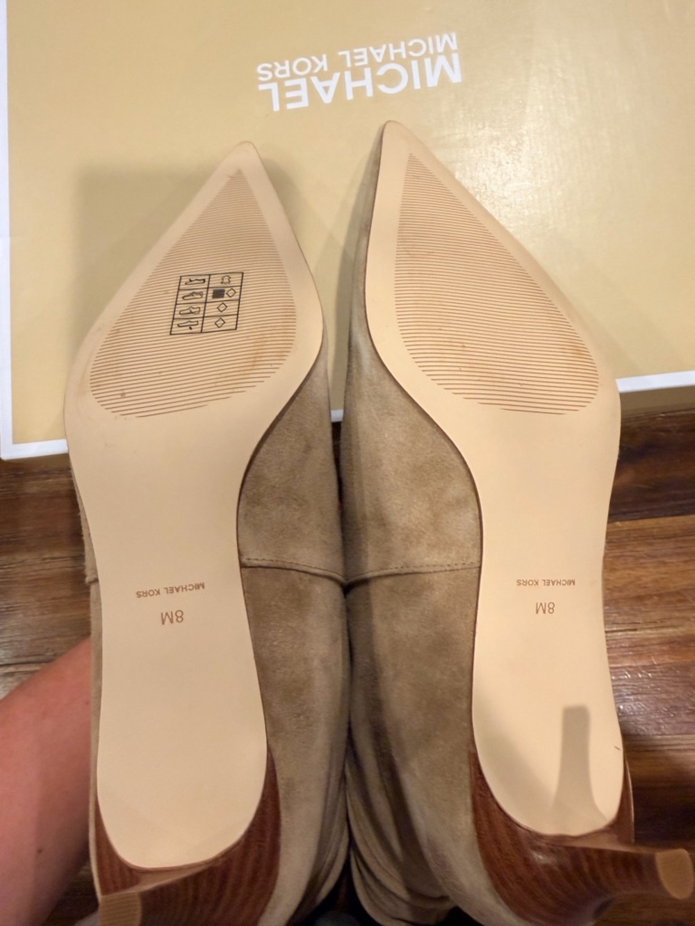 Michael Kors Tan Suede Pointed-Toe Slouchy Ankle Boots - Picture 6 of 6